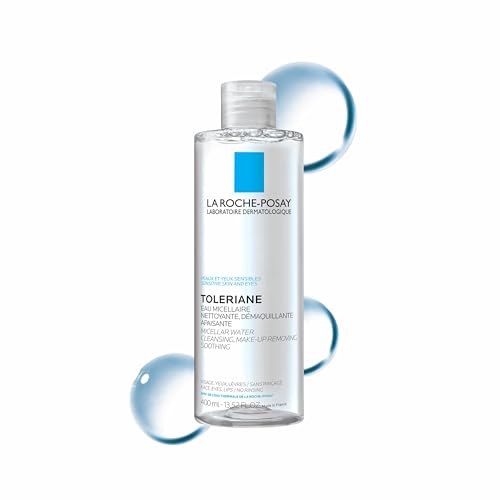 La Roche-Posay Micellar Water Makeup Remover for Sensitive Skin, 13.52oz | Gentle cleanser and oil-free face toner that cleanses, hydrates and removes makeup for sensitive skin.
