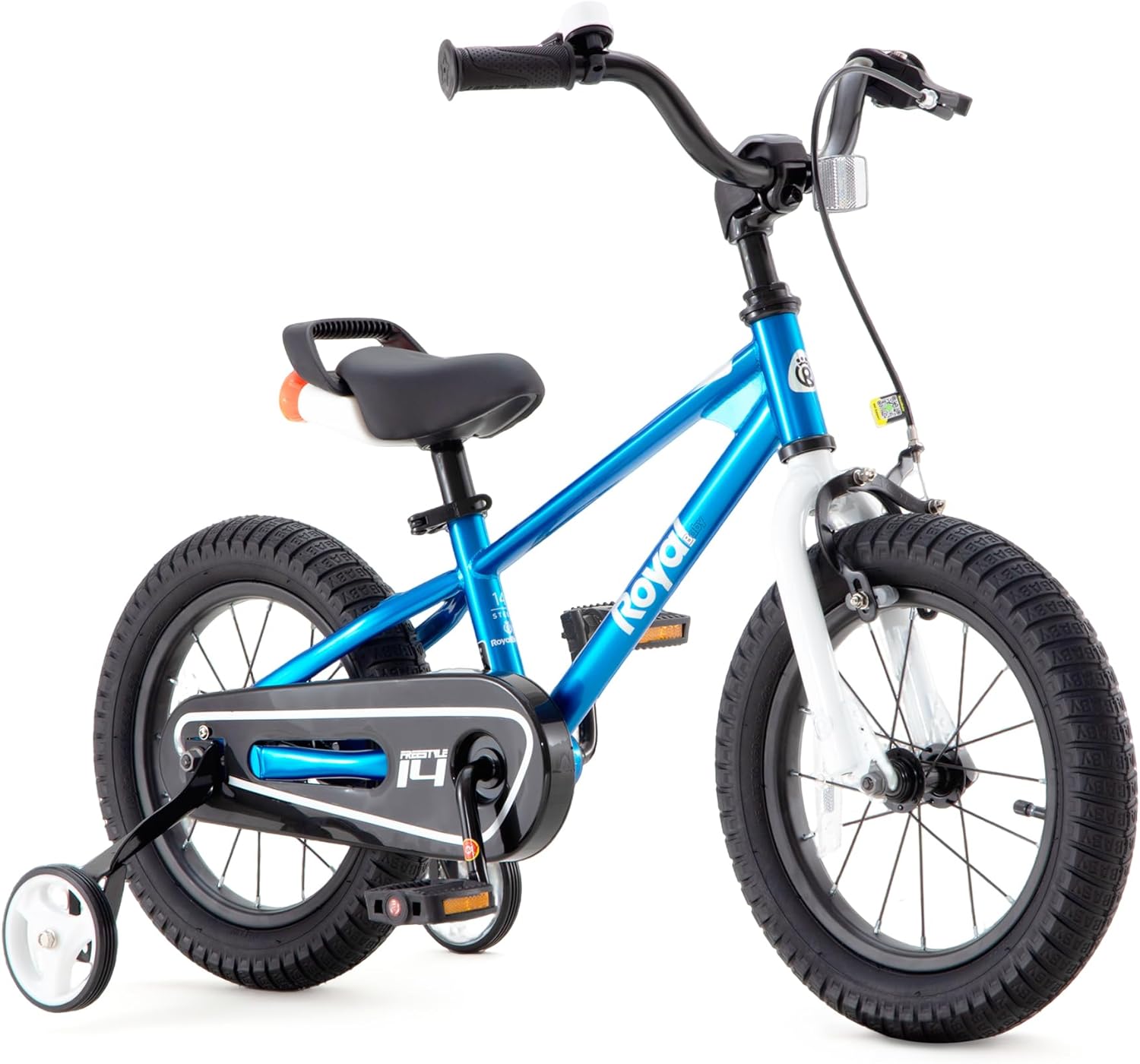 RoyalBaby Freestyle Toddlers Kids Bike 12 Inch Childrens Learning Bicycle with Training Wheels Boys Girls Beginners Ages 3-4 Years, Blue