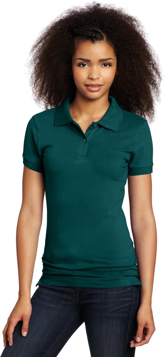 Lee womens Stretch Pique polo shirts, Hunter Green, Medium US