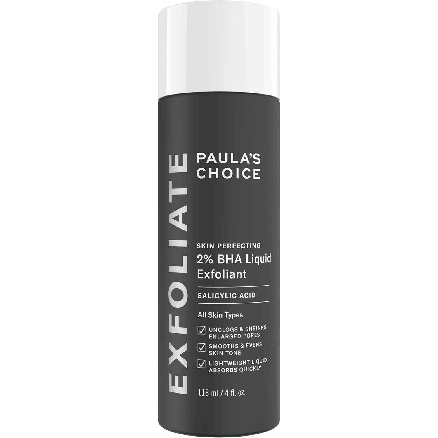 SKIN PERFECTING 2% BHA Liquid Salicylic Acid Exfoliant--Facial Exfoliant for Blackheads, Enlarged Pores, Wrinkles & Fine Lines, 4 oz Bottle