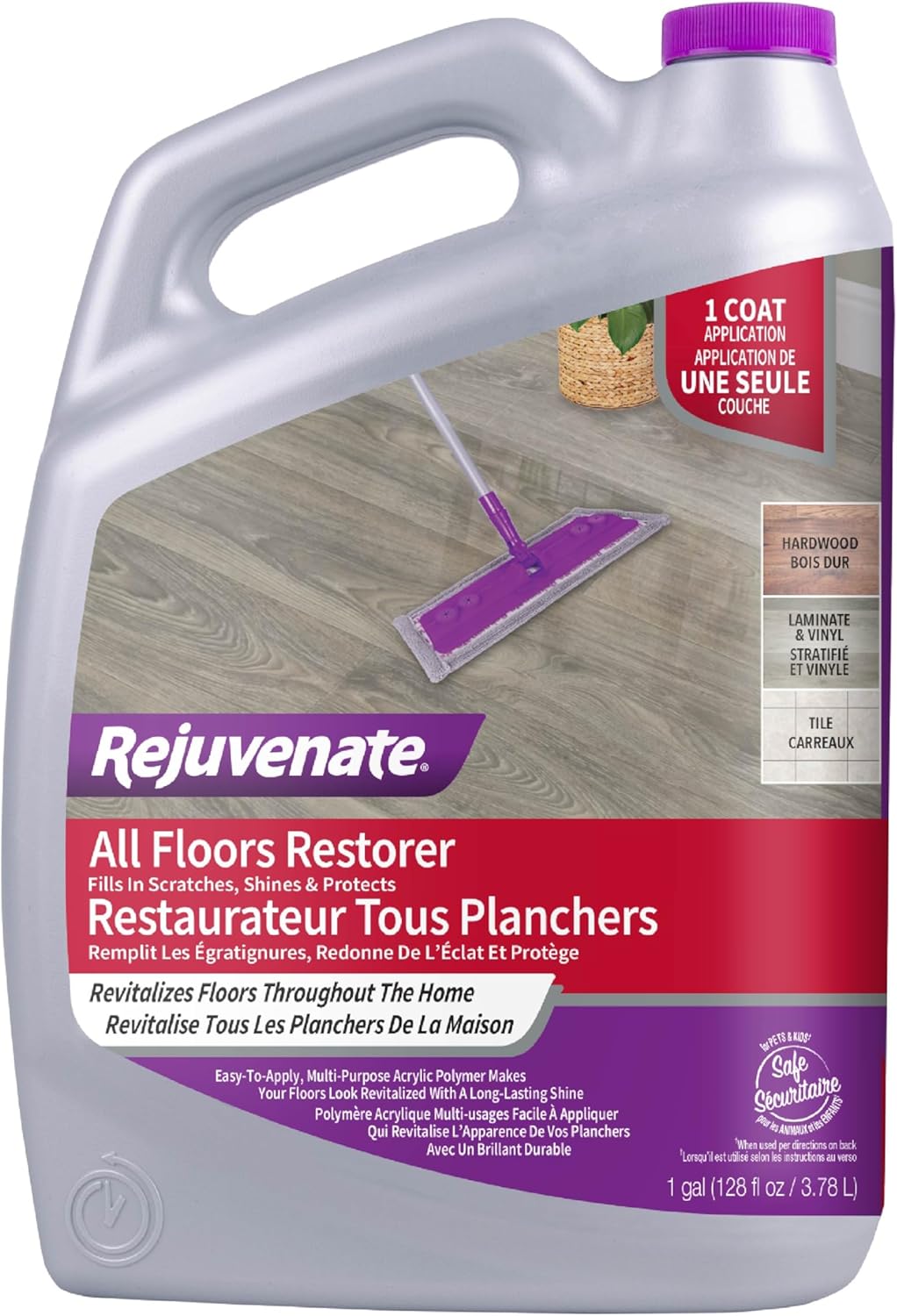 All Floors Restorer Fills Scratches, Shines And Protects All Floor Types, Including Hardwood, Laminate, Vinyl And Tile, 1 Gallon