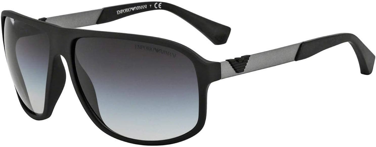 Emporio Armani EA4029 Sunglasses, Rubber Black/Gradient Grey, 64 mm