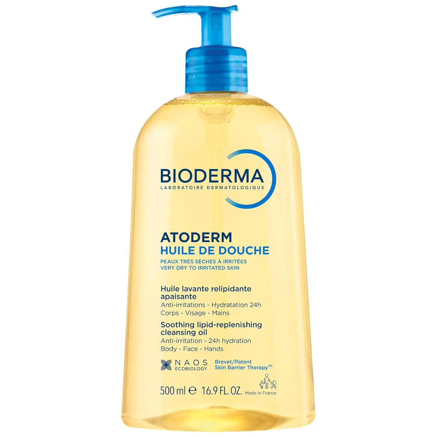 Bioderma Atoderm Shower Oil, Cleansing Oil For Face & Body, Nourishing Cleansing Oil For Dry to Atopic Sensitive Skin For Softer & Smooth Skin For Your Whole Family
