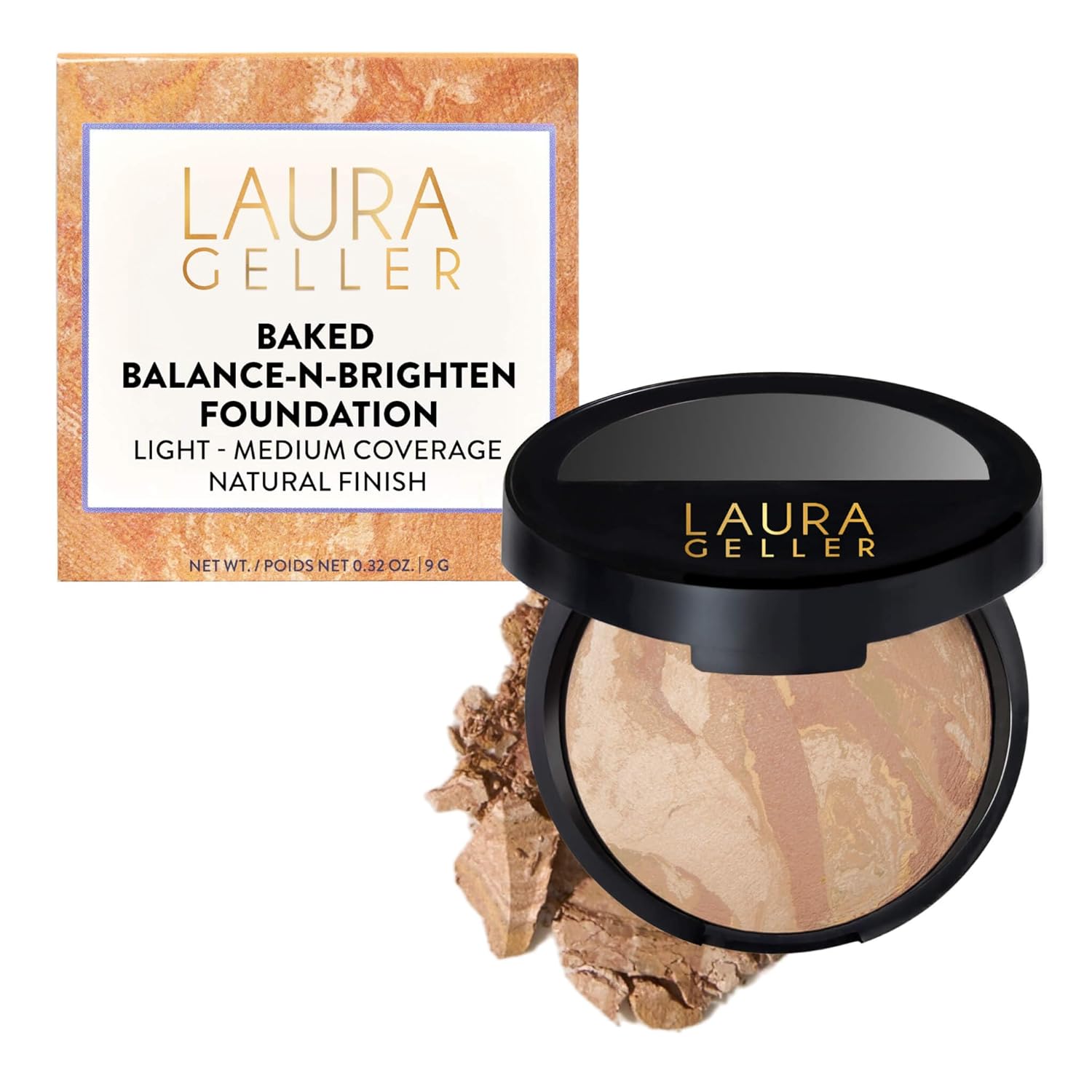 Award-Winning Baked Balance-n-Brighten Color Correcting Powder Foundation - Light - Buildable Light to Medium Coverage - Demi-Matte Natural Finish
