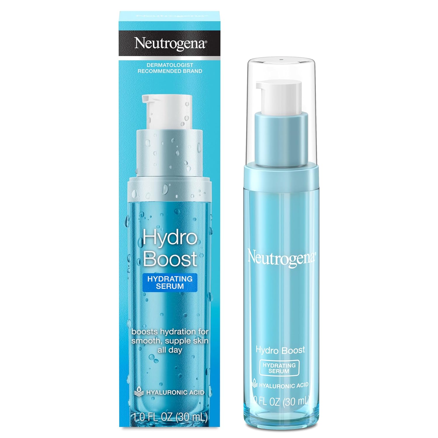 Hydro Boost Hydrating Hyaluronic Acid Face & Neck Serum, Fast-Absorbing Daily Facial Moisturizer with Purified Hyaluronic Acid for Hydrated Skin, Oil-Free & Non-Comedogenic, 1 fl. oz