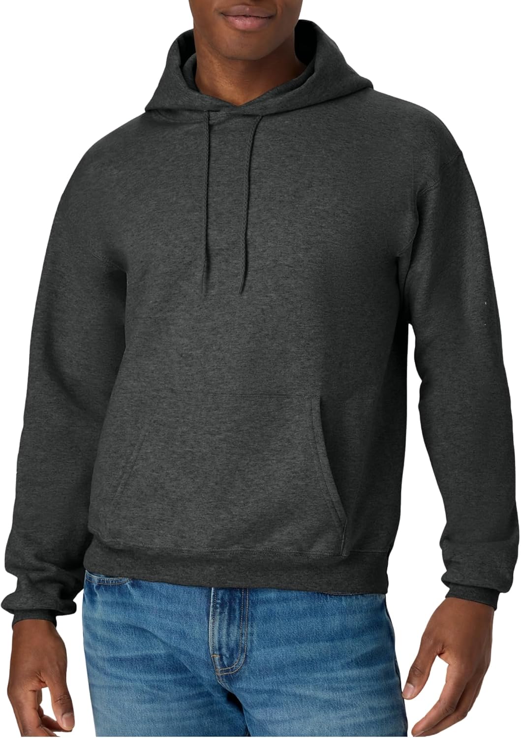 Hanes mens Pullover Ecosmart Hooded Sweatshirt Hoody, Charcoal Heather, Large US