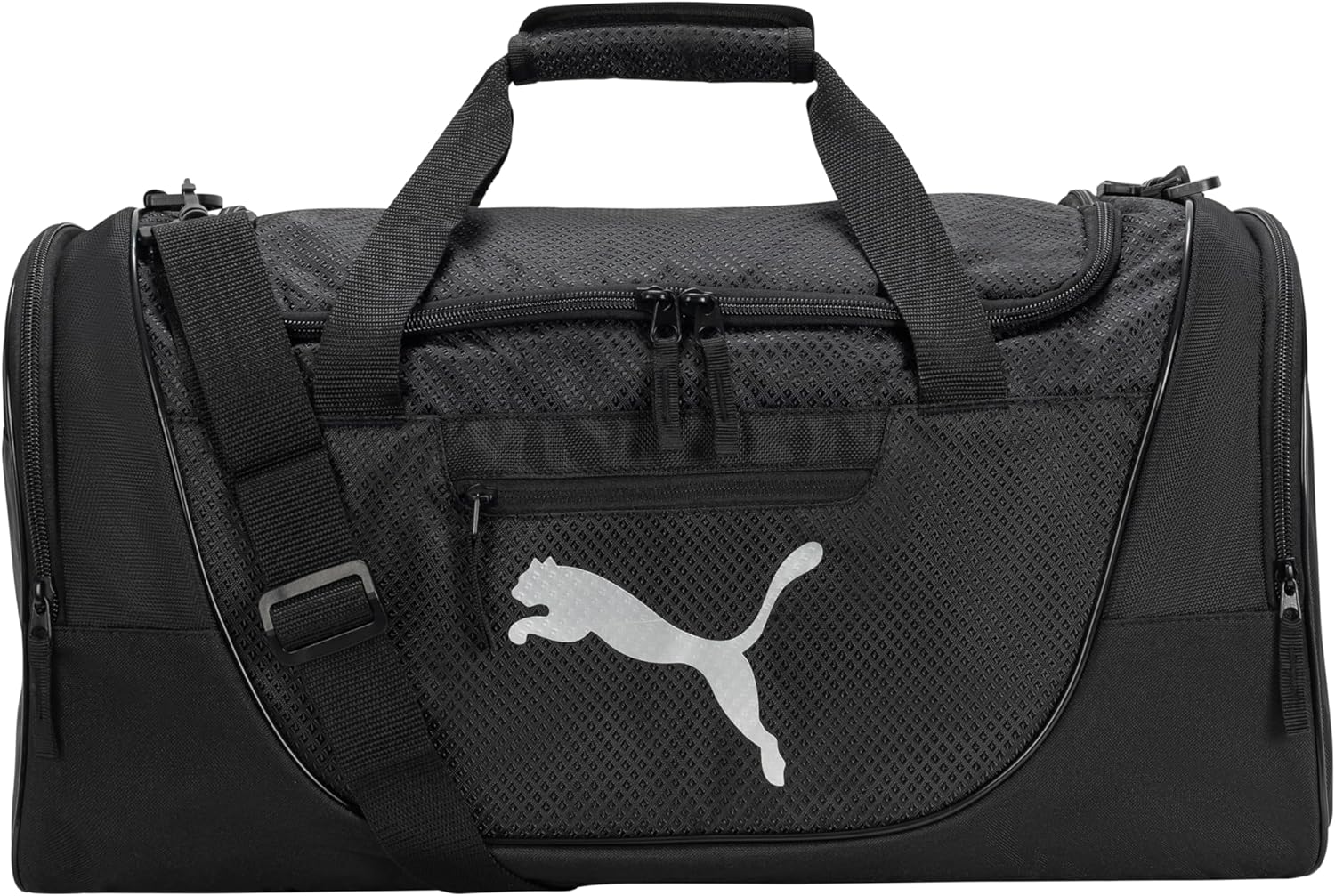PUMA Contender Duffel Bag with Removable Strap & Shoe Pocket, Black, One Size