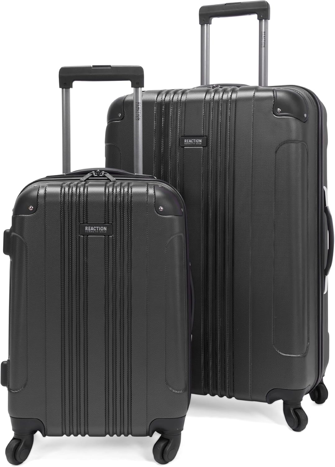 REACTION Out of Bounds Lightweight Hardshell 4-Wheel Spinner Luggage, Charcoal, 2-Piece Set (20" & 28")