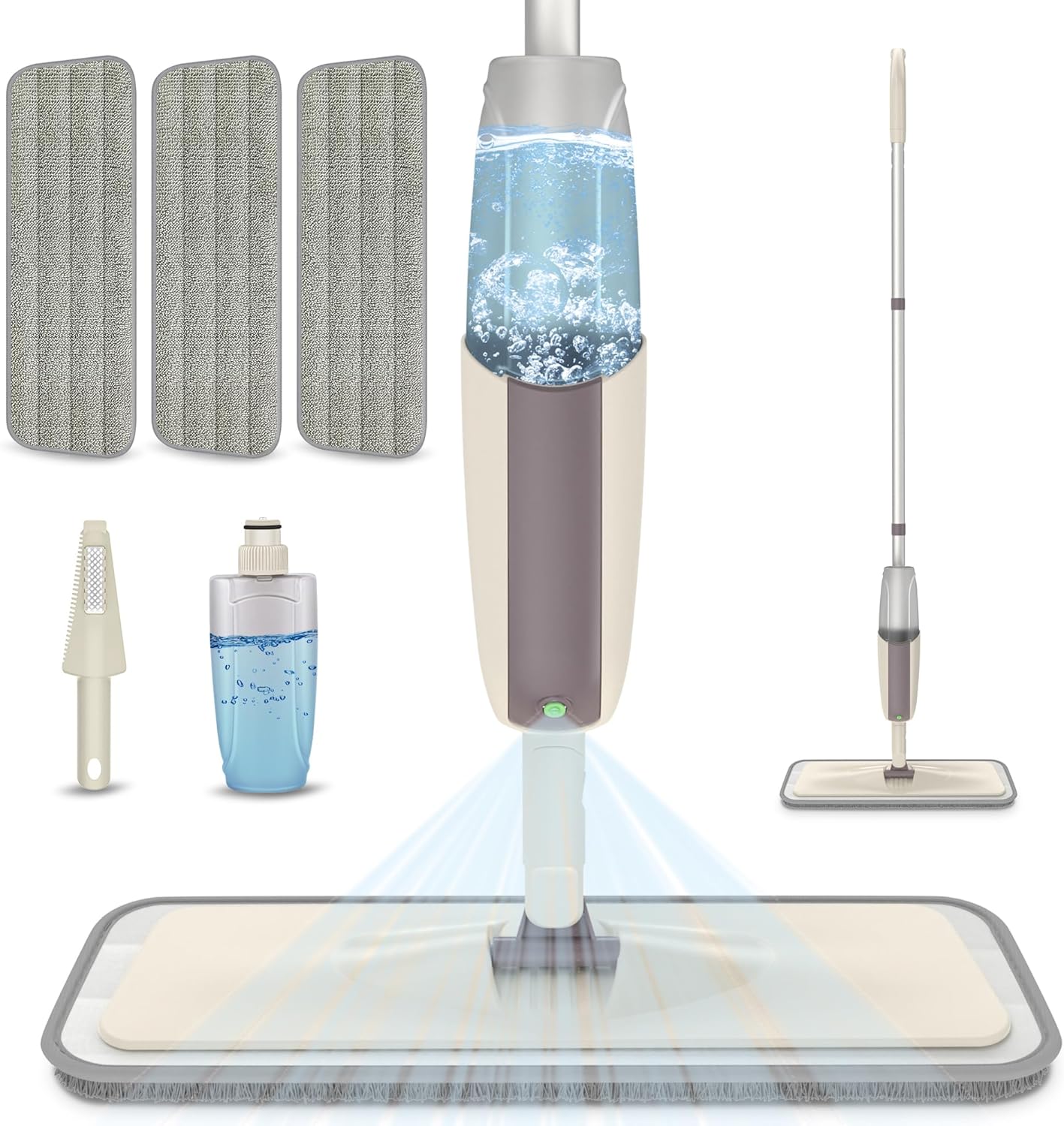 Spray Mops for Floor Cleaning: MEXERRIS Wet Mop with 3 Washable Pads for Swiffer Powermop - Floor Mop with Refillable Bottle - Home Commercial Dust Mops for Hardwood Laminate Ceramic Tiles