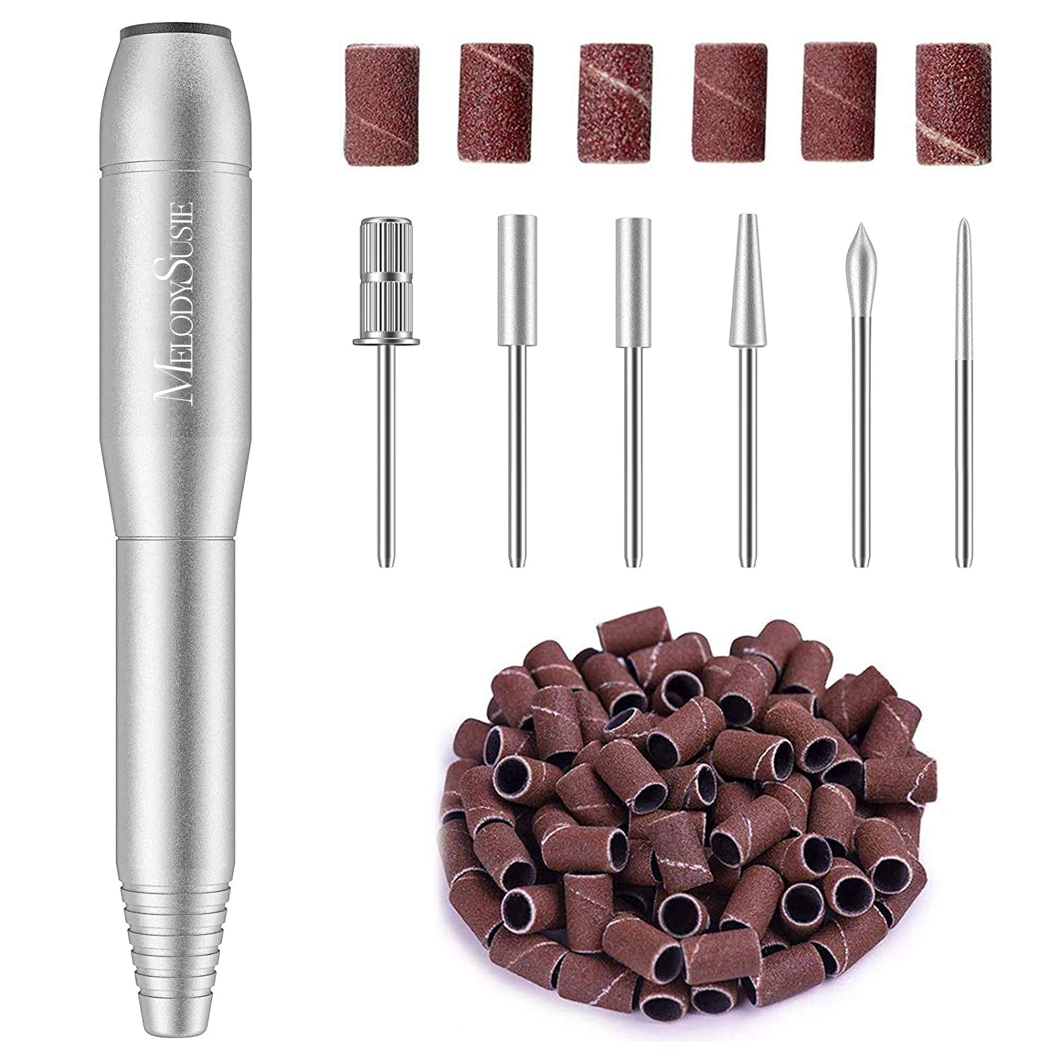 Pen-Shaped Portable Nail Drill with AC Adapter, PC120B 20000RPM Electric File with Compact Design for All Nail Care, Manicure Polishing, Shaping & Gel Removal at Home for Beginners
