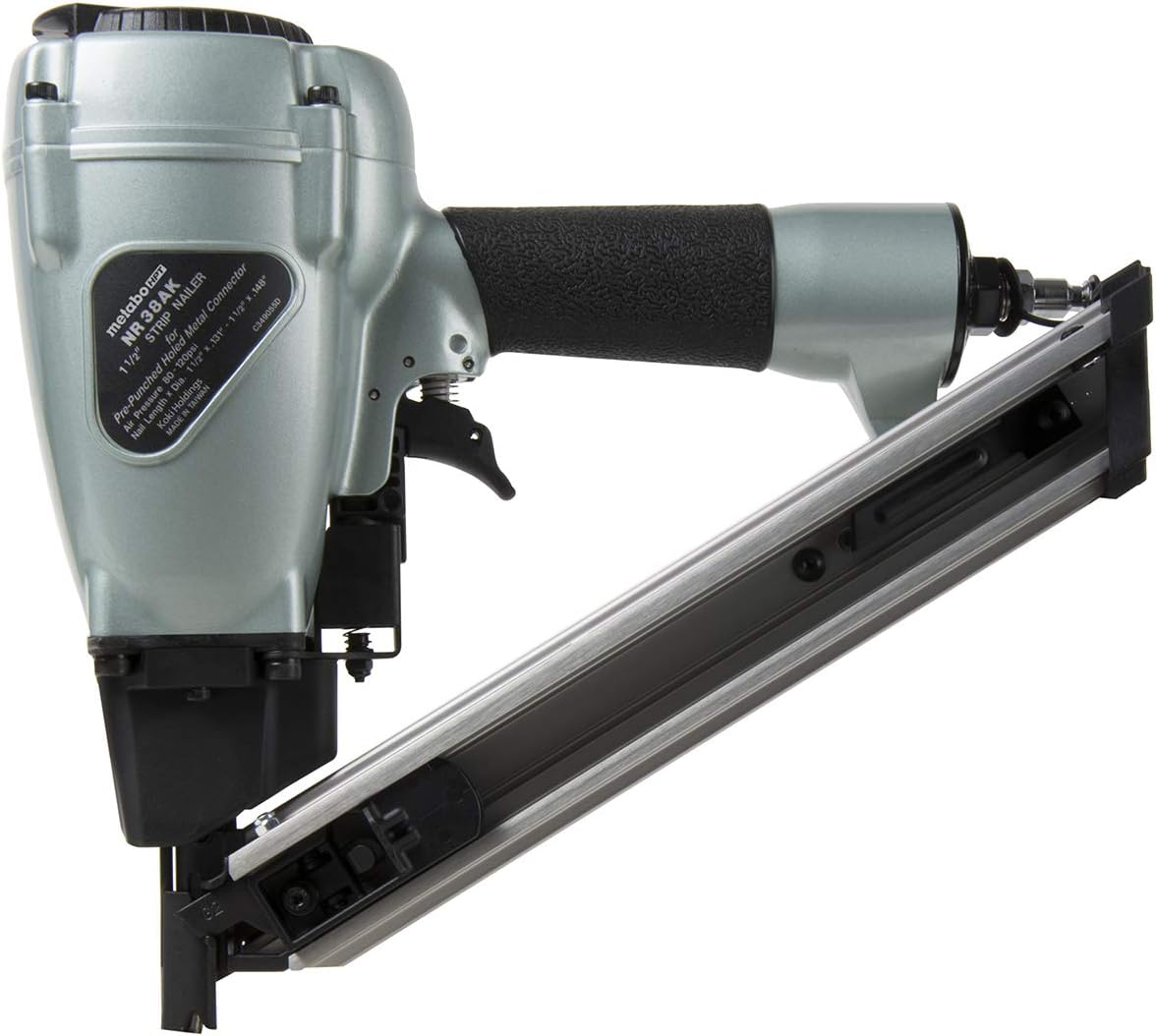 HPT Strap-Tite Fastening System Strip Nailer, Pro-preferred Pneumatic Power Nailers, Metal Connector Tool for Fastening Metal Connectors to Wood, 36° Magazine, 1-1/2″ Connector Nails, NR38AK