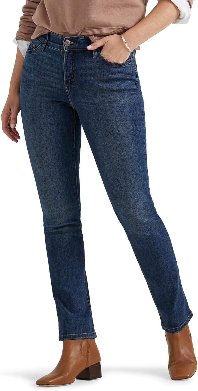 Lee Women's Ultra Lux Comfort with Flex Motion Straight Leg Jean, Royal Chakra, 10
