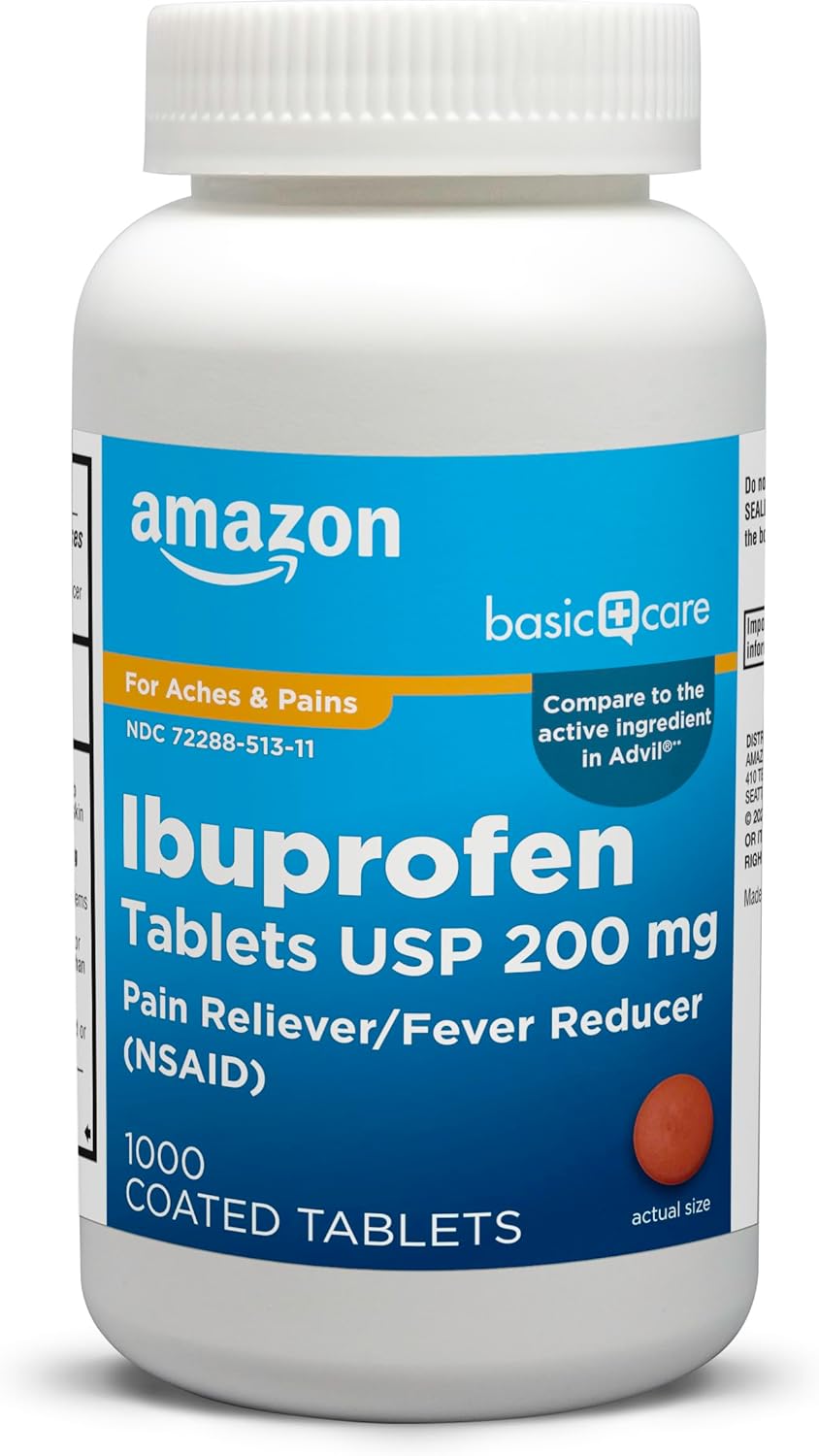Ibuprofen Tablets, Fever Reducer and Pain Relief from Body Aches, Headache, Arthritis Pain and More, 1000 Count