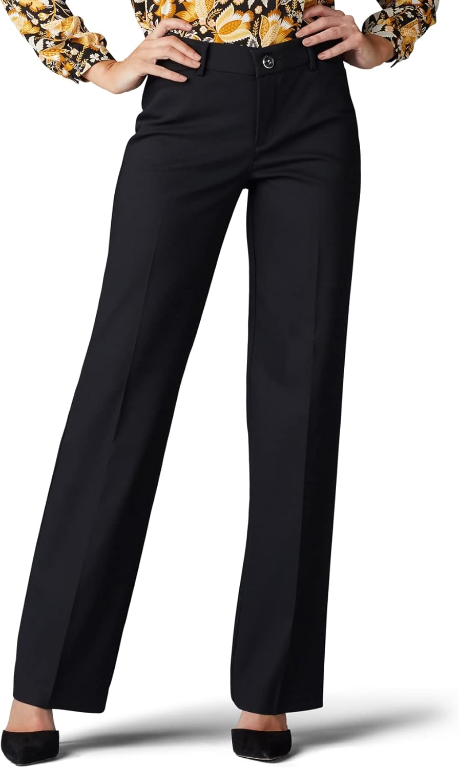 Women's Ultra Lux Comfort with Flex Motion Trouser Pant, Black, 10