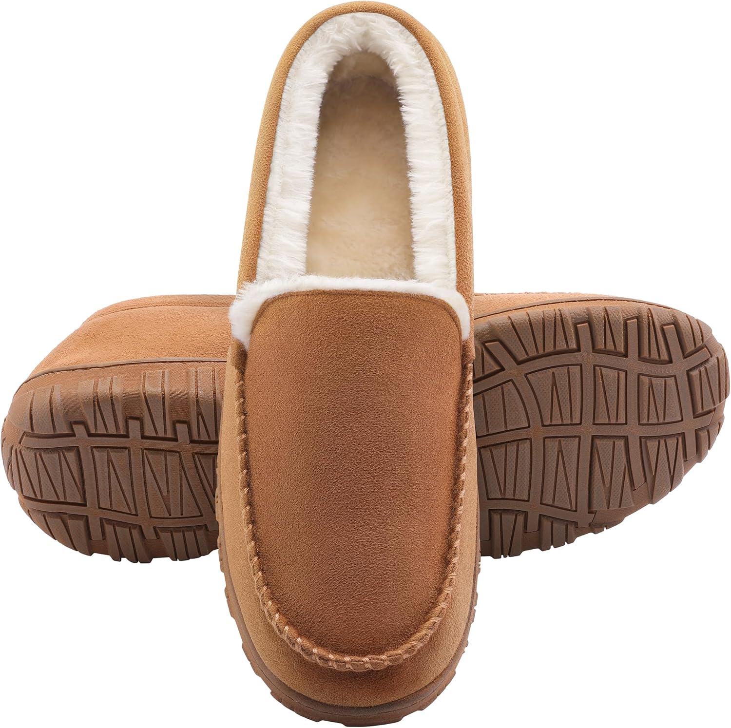 Mens Slippers Bedroom Slippers for Men Warm Indoor Outdoor House Shoes Beige Size 12