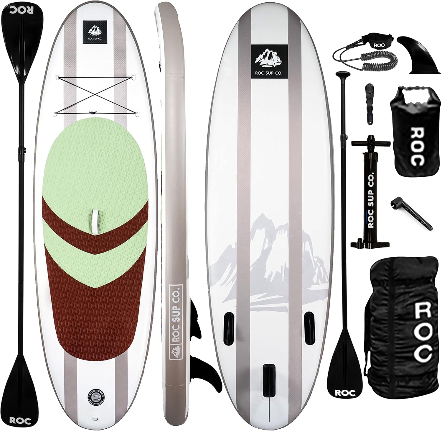 Inflatable Stand Up Paddle Board with Premium SUP Paddle Board Accessories, Wide Stable Design, Non-Slip Comfort Deck for Youth & Adults (Desert W/Kayak Seat)