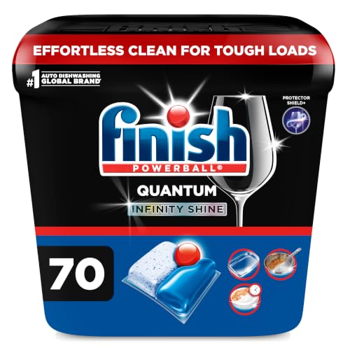 Finish Quantum Dishwasher Pods, Infinity Shine, Fresh Scent, 70ct | Dishwasher Detergent Dish Soap, Dishwasher Tabs, Dish Detergent Pods, Removes 24HR Dried-On Stains & Grease