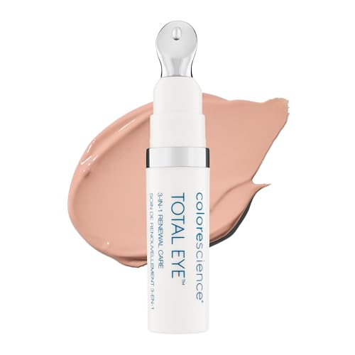 Colorescience Total Eye 3-in-1 Renewal Therapy SPF 35, Broad Spectrum UVA/UVB, Clinically Proven Color Correction & Brightening, Cooling Applicator for Puffiness, Fair