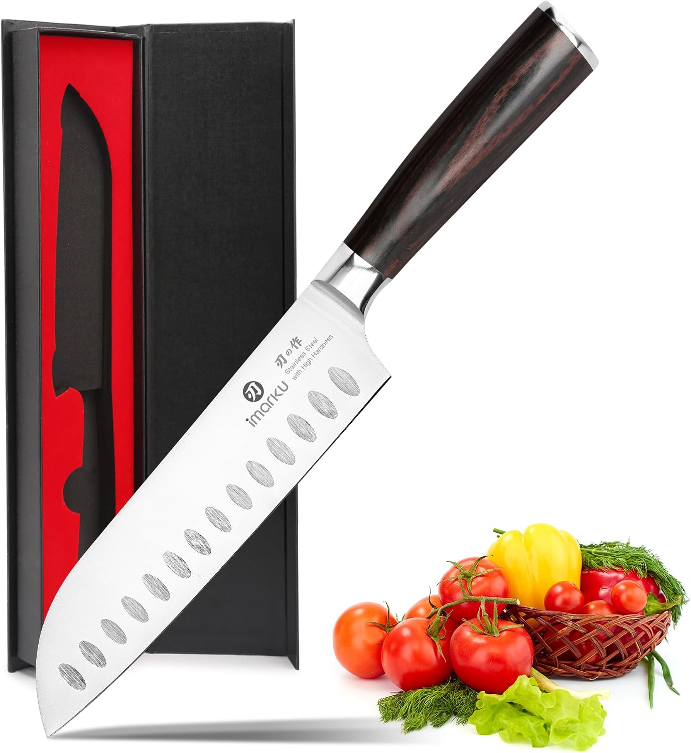 imarku Santoku Knife 7 Inch with Sharp Japanese High Carbon Stainless Steel