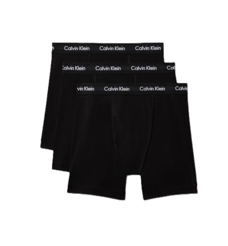 Calvin Klein Men's Cotton Stretch 3-pack Boxer Brief, 3 Black, Large