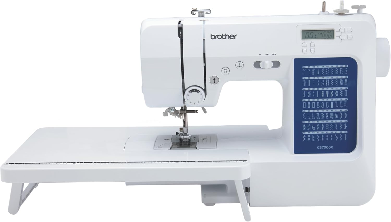CS7000X Computerized Sewing and Quilting Machine, 70 Built-in Stitches, LCD Display, Wide Table, 10 Included Feet, White