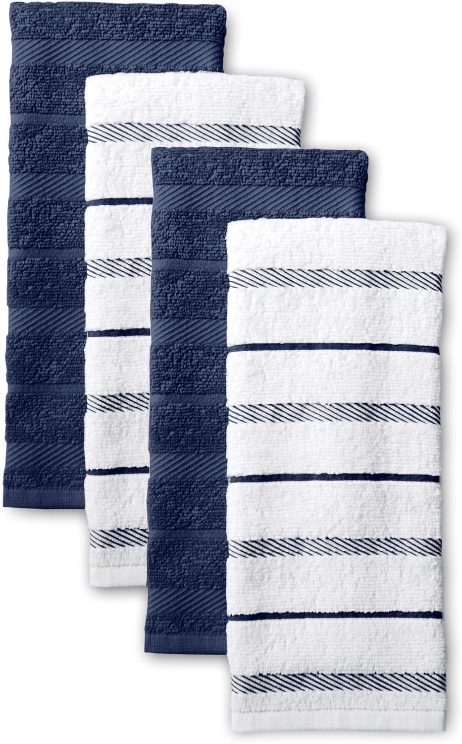 Albany Kitchen Towel 4-Pack Set, Blue Willow/White, 16"x26"