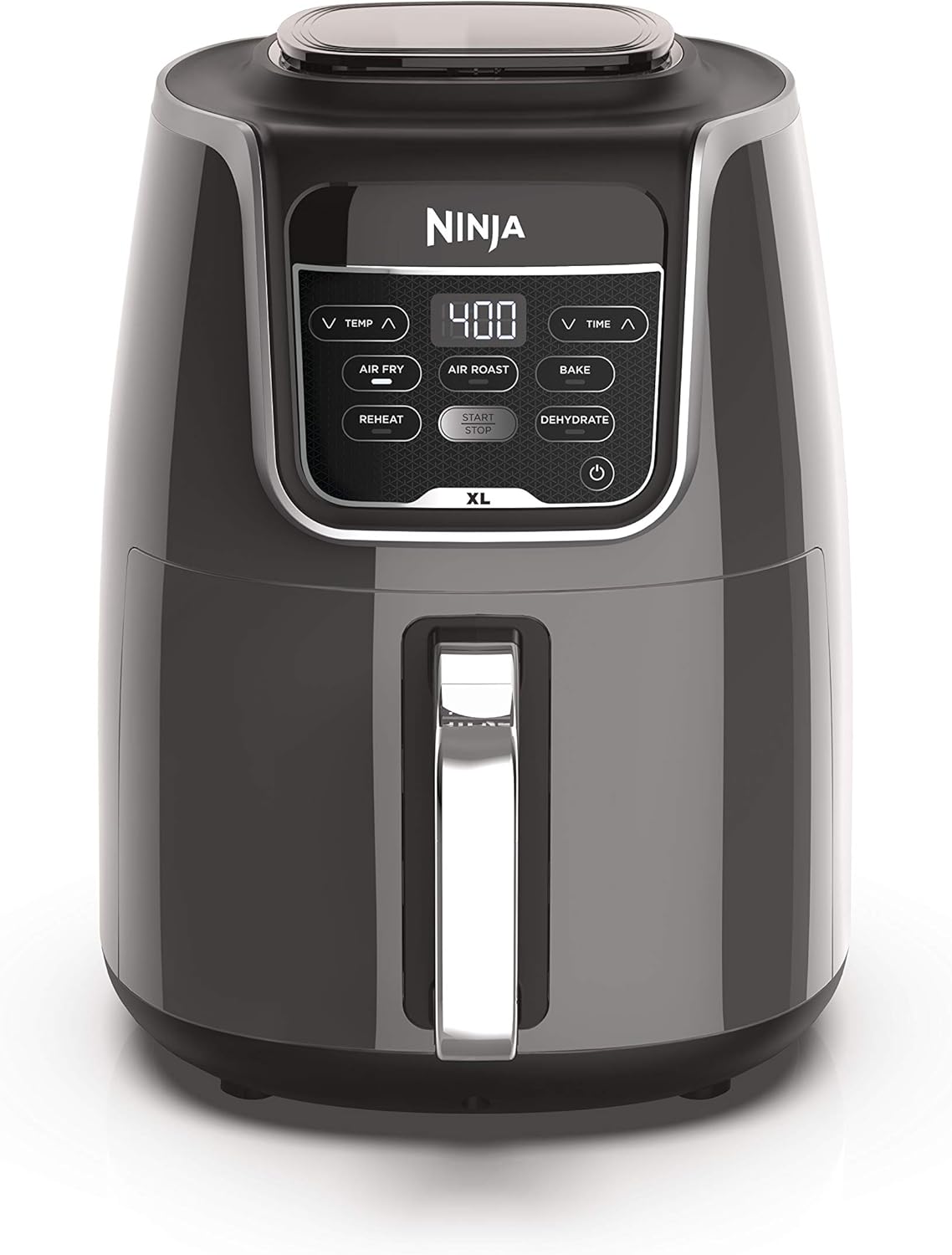Ninja | XL Single Basket Air Fryer | 5.5 QT Capacity fits 3lbs of Wings | 5-in-1Air Fry, Roast, Bake,Reheat & Dehydrate |Dishwasher Safe Parts & Recipe Guide | Grey |AF150AMZ