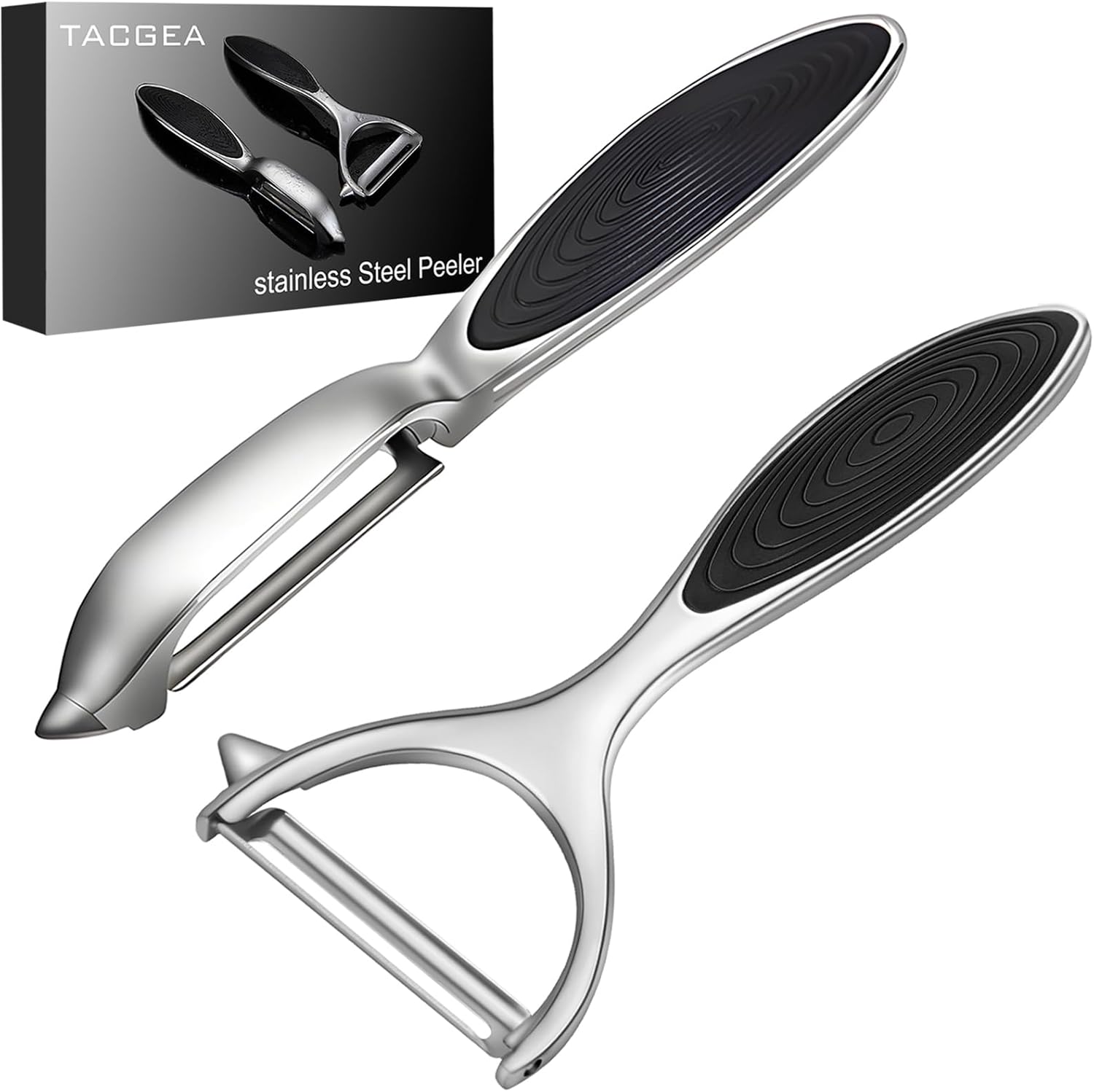 Vegetable Peeler for Kitchen, Potato Peelers for Fruit Straight Blade, Durable Non-Slip Handle, Set of 2