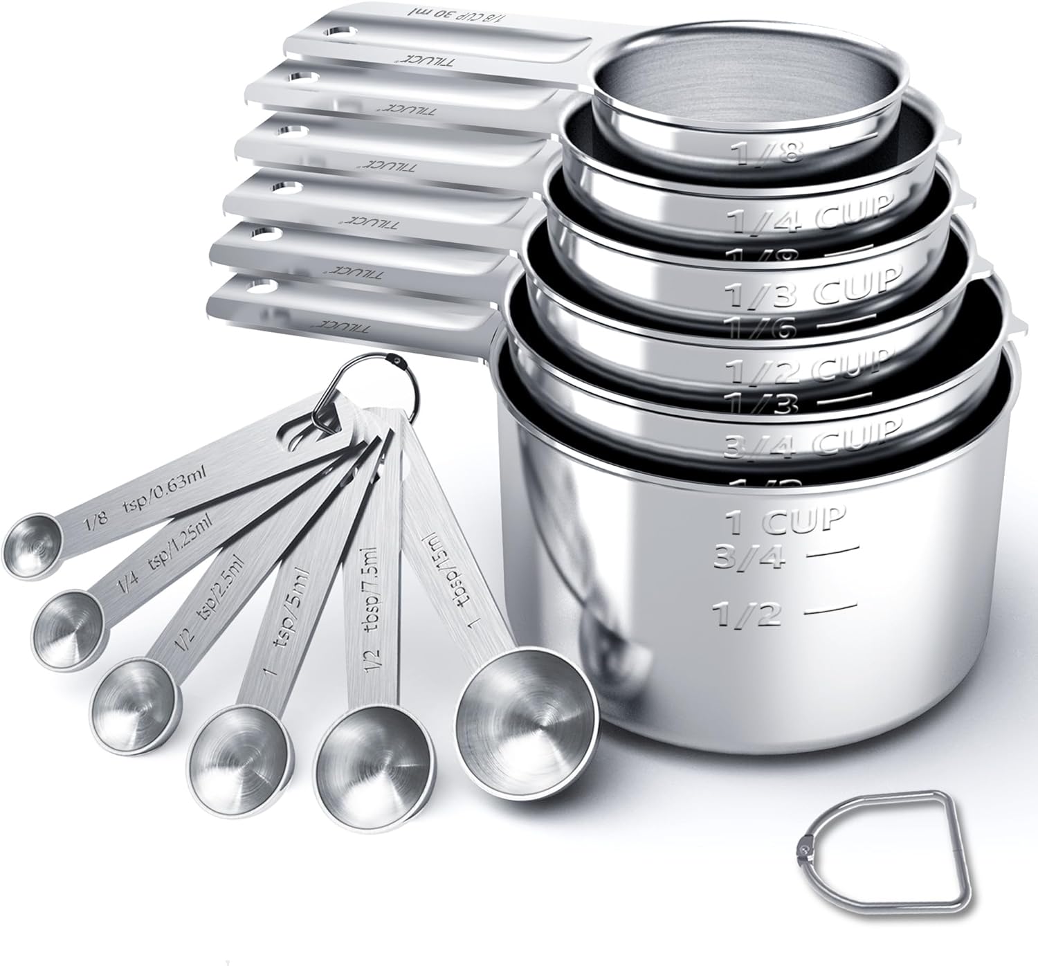 TILUCK Stainless Steel Measuring Cups & Spoons Set, Cups and Spoons,Kitchen Gadgets for Cooking & Baking (10)