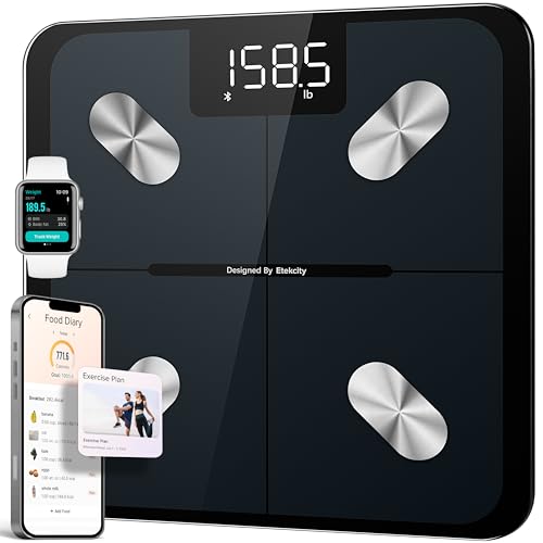 Etekcity Smart Scale for Body Weight, Body Fat and BMI, FSA Eligible | HSA Eligible, Bathroom Scale with Muscle Mass, Accurate Measurements, Bluetooth App Sync, LED Display and Tempered Glass