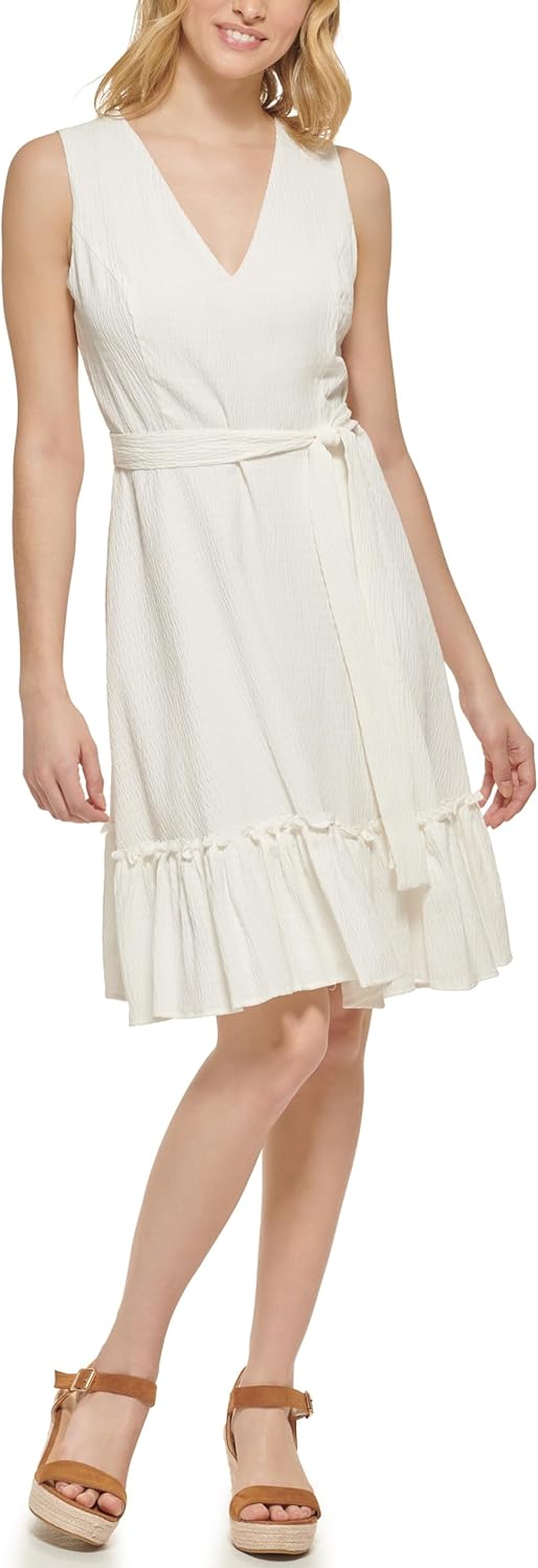 Tommy Hilfiger Women's Dresses Fit & Flare,Ivory,14