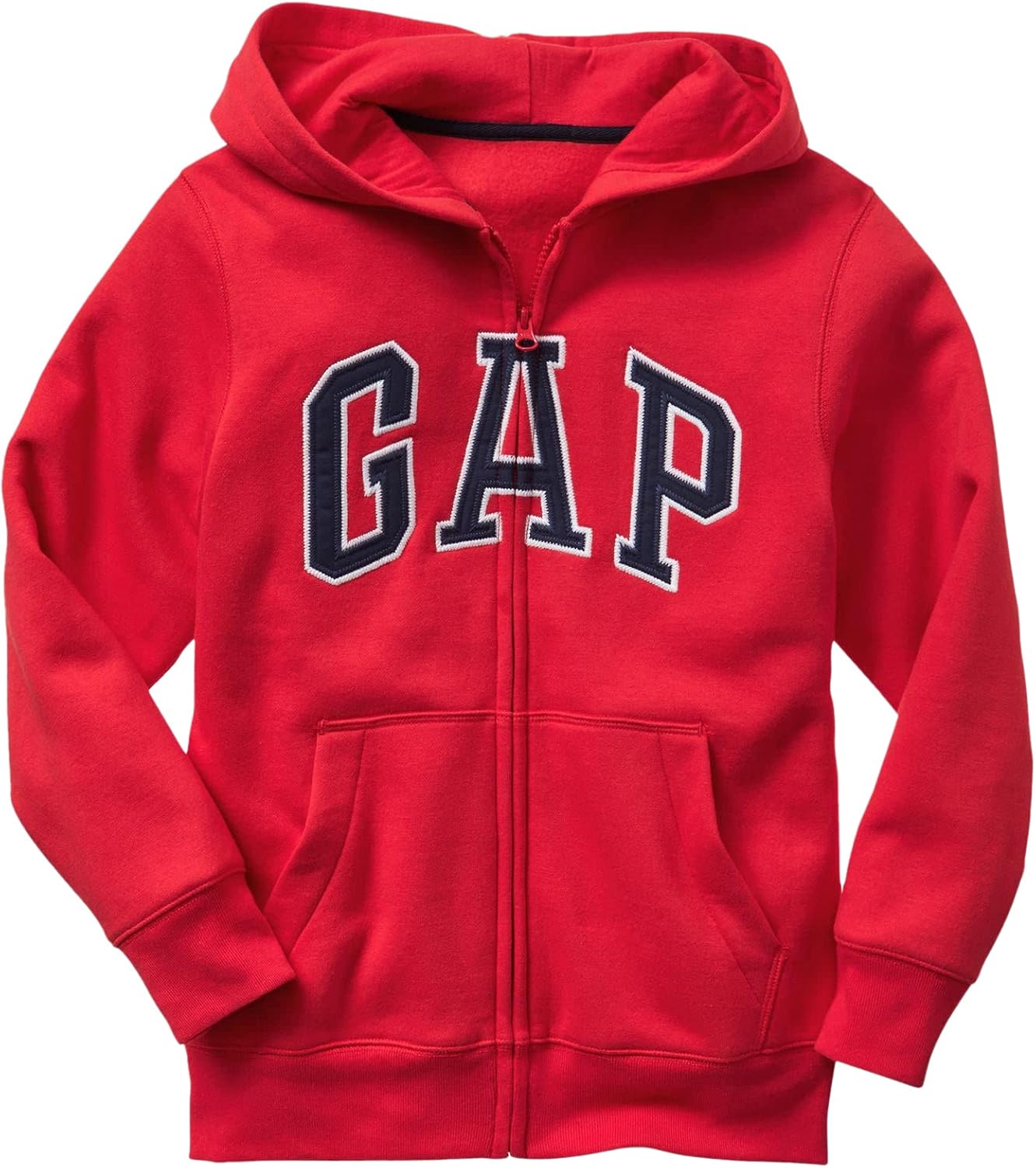 GAP boys Logo Hoodie Zip Sweatshirt, Pure Red V2, X-Small US