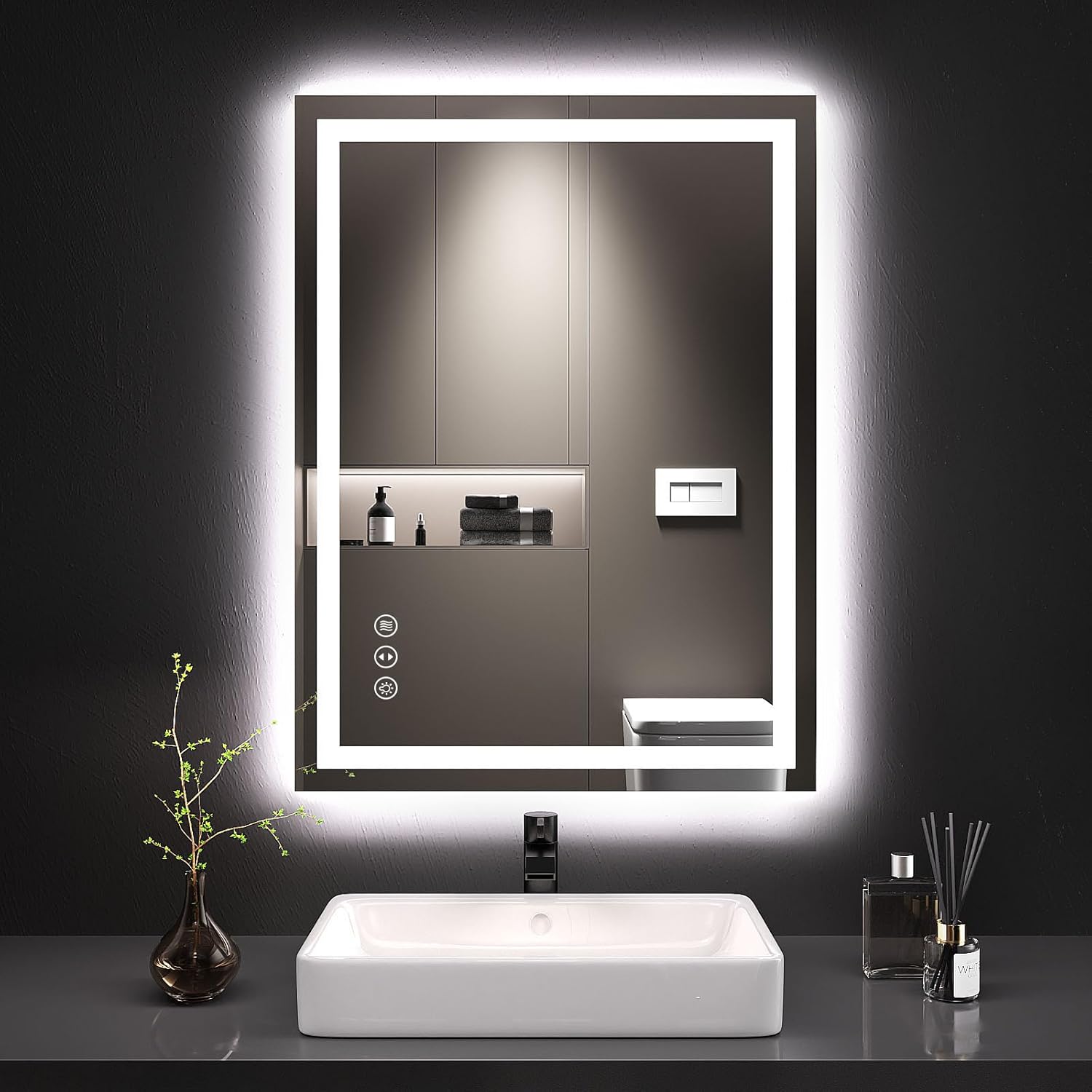 LOAAO 24"X32" LED Bathroom Mirror with Lights