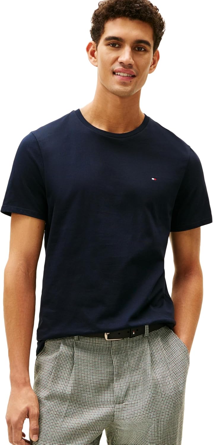 Mens Flag Crew Neck T-Shirt T Shirt, Sky Captain, Large US