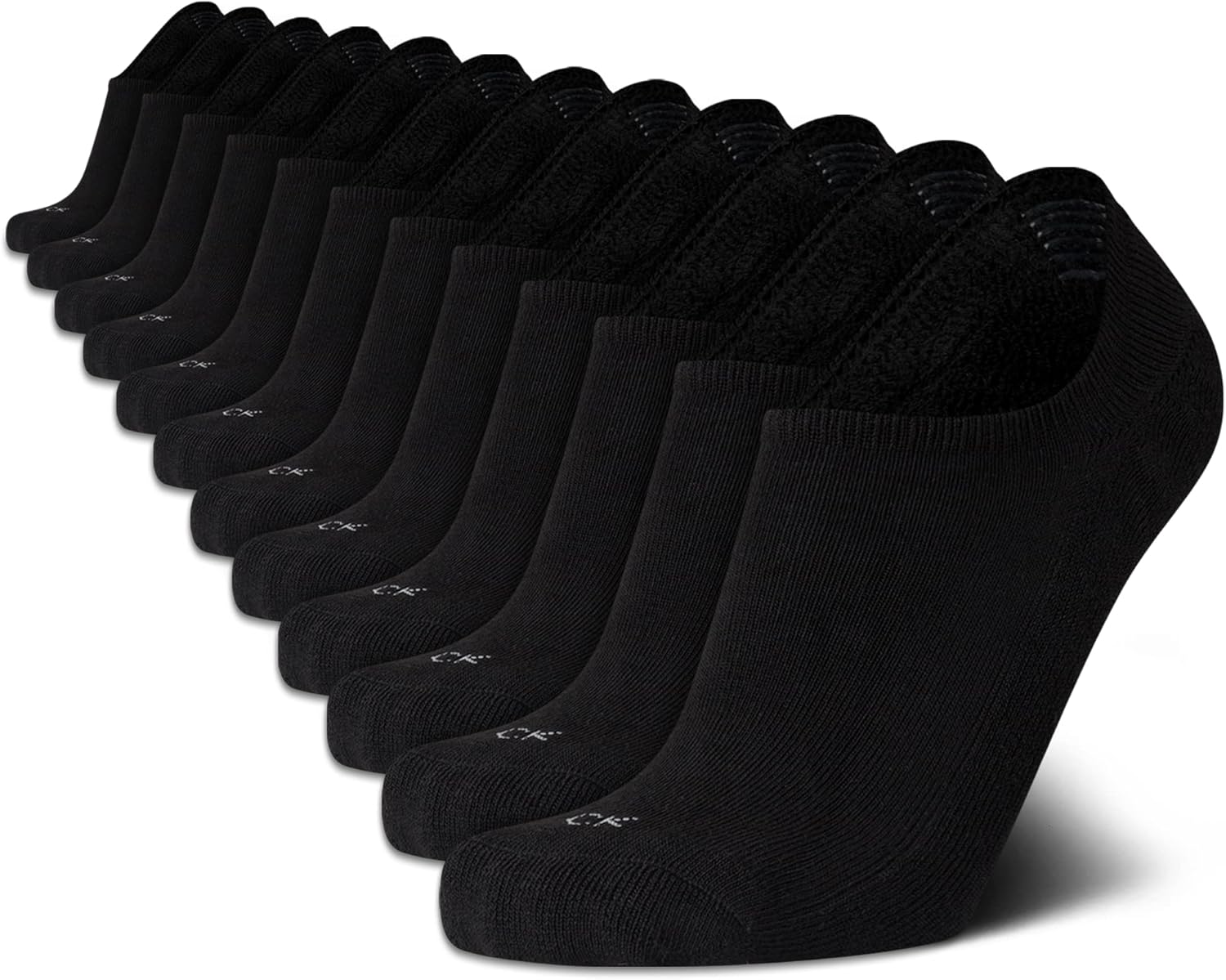 Calvin Klein Mens Liner Socks - 12 Pack Lightweight Performance Non Slip No Show Socks for Men - Athletic Shoe Sock Liners