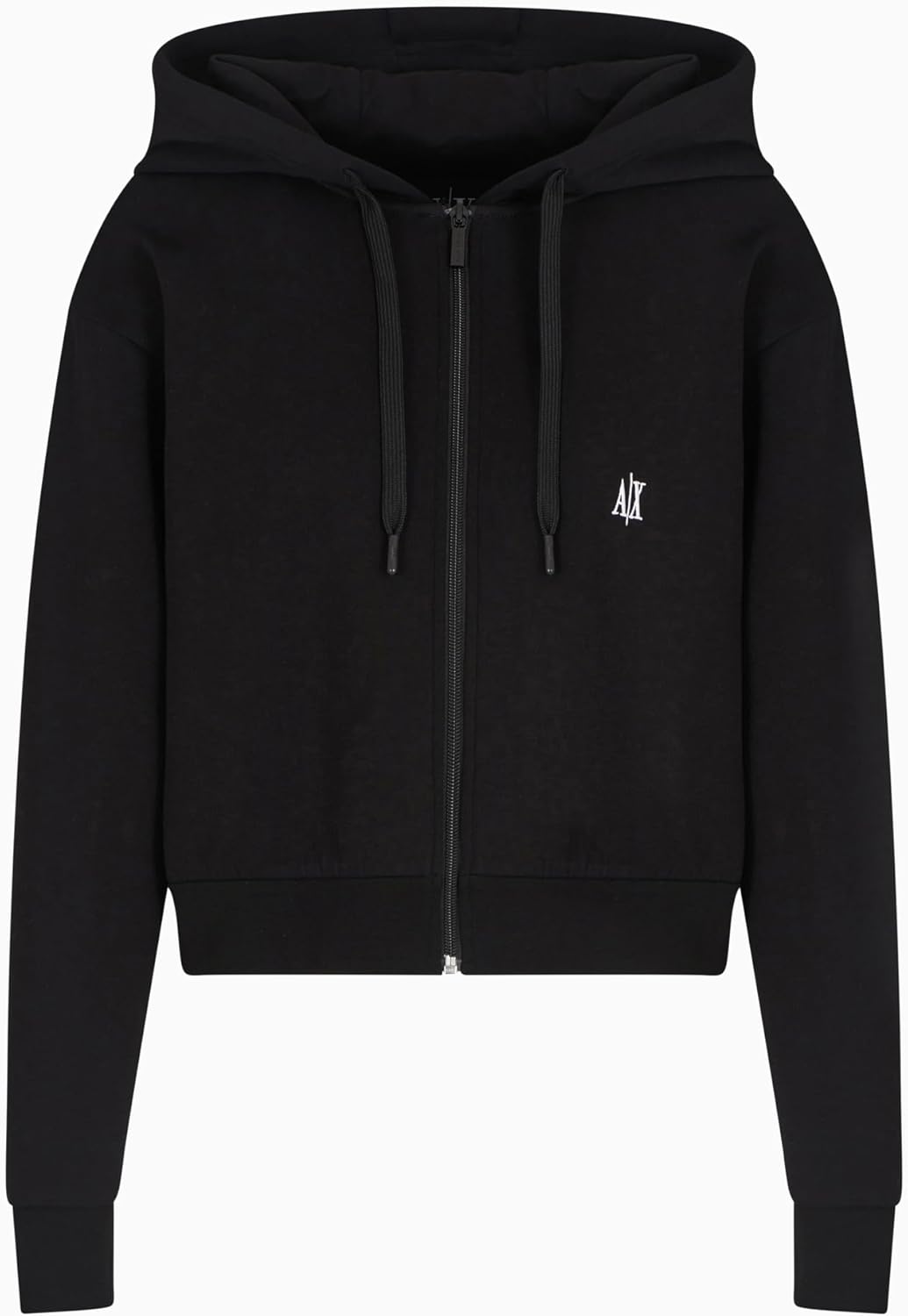Armani Exchange Women's Icon Logo Cropped Zip Hoodie