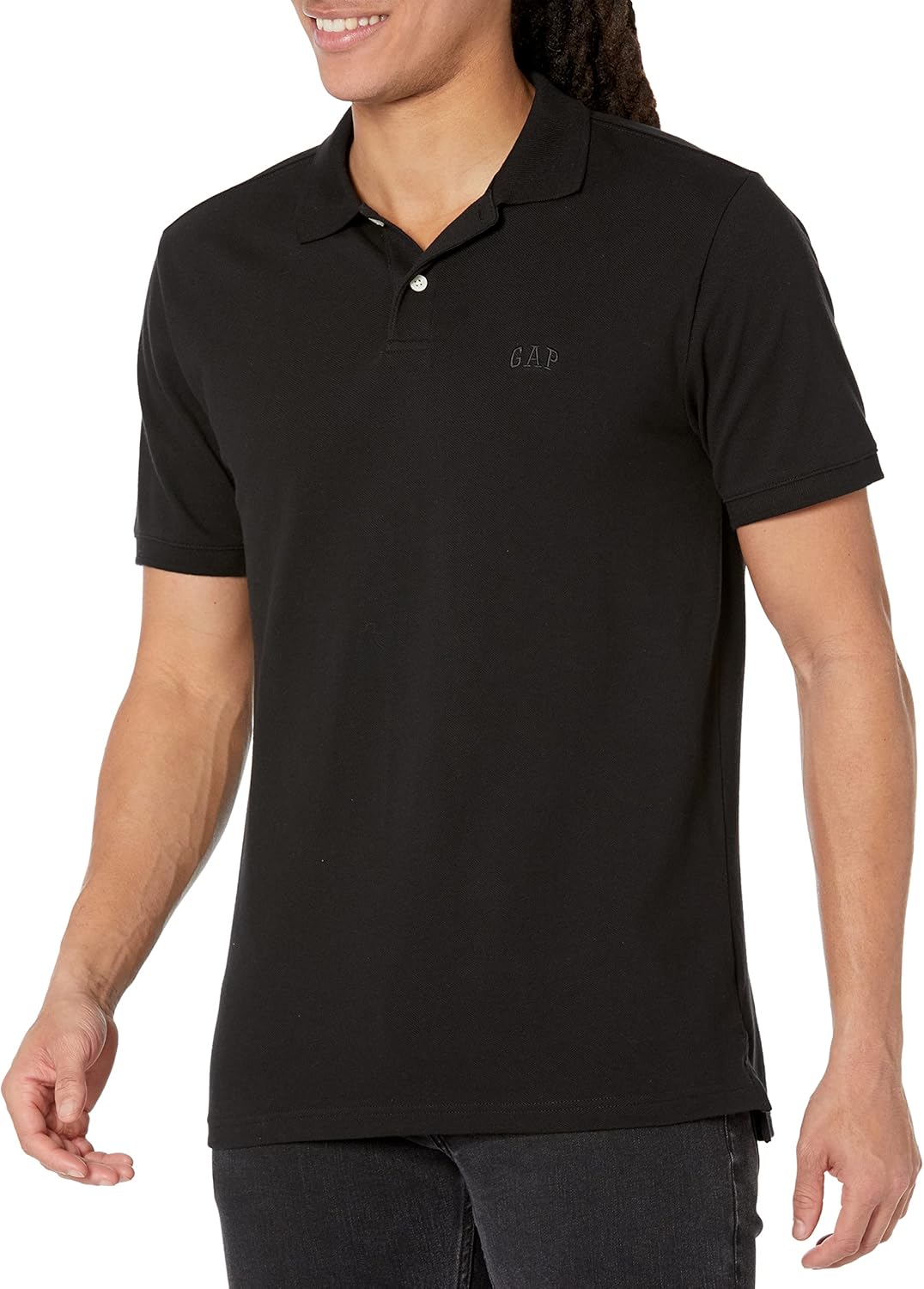GAP Mens Logo Pique Polo Black 013 M