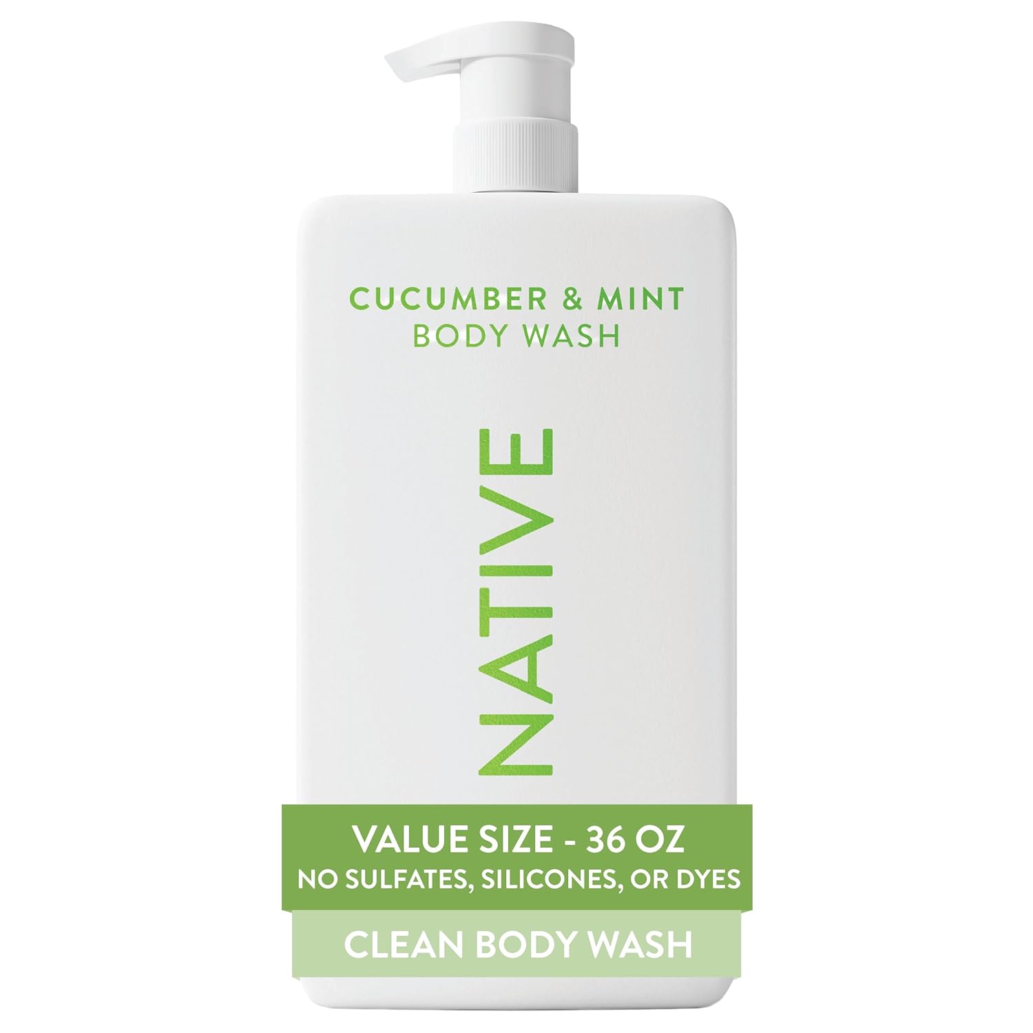 Body Wash for Women & Men, Cucumber & Mint, 36 oz Pump Bottle, Sulfate-Free & Gentle