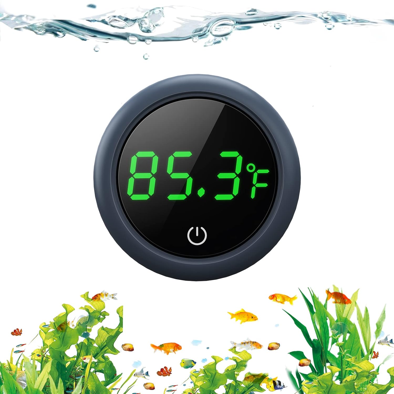 Fish Tank Digital Thermometer Accurate LED Display to ±0.9°F Tank Thermometer Aquarium Temperature Measurement Suitable for Fish, Axolotl, Turtle or Aquatic