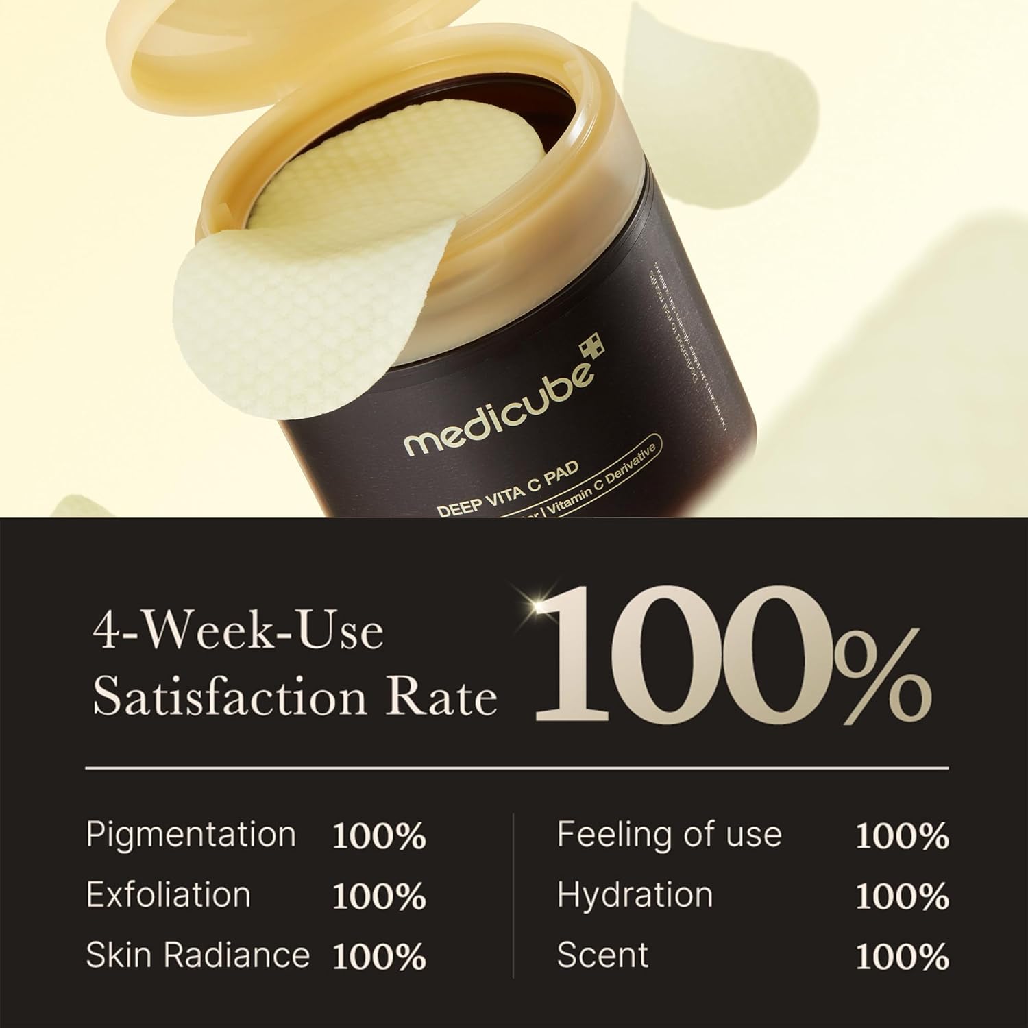 medicube Toner Pads Deep Vita C Facial Toner Pad for Uneven Skin Tone & Texture | Vitamin Water and 3 Types of Vitamin, Deeply Hydrating & Resurfacing Pad | Korean Skin Care, 70 Pads (1 Pack)