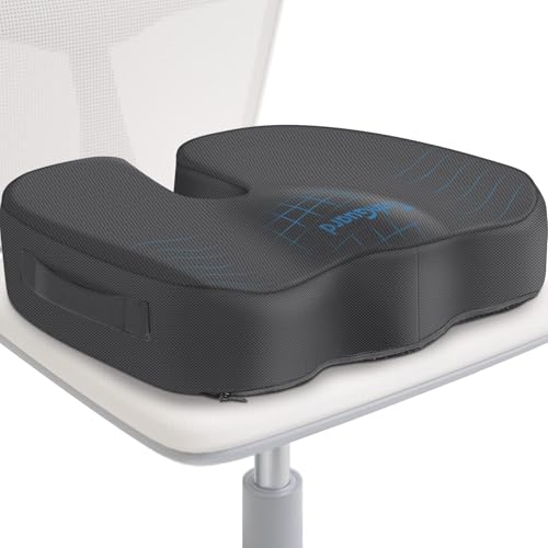 TushGuard Seat Cushion for Office Chair, Car, Memory Foam, Grey X-Large