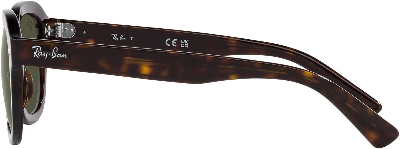 Ray-Ban Unisex RB4398 Erik Square Sunglasses, Havana/Green, 53 mm