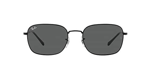 Unisex RB3706 Square Sunglasses, Black/Dark Grey, 57 mm