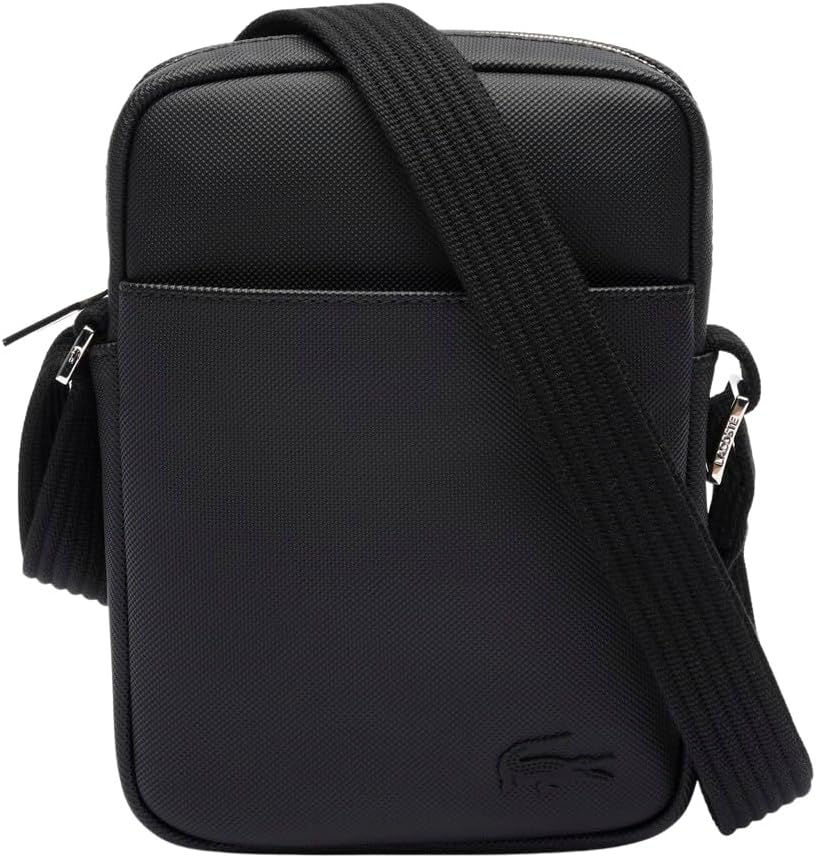 Lacoste Men's Classic Pique Effect Satchel Bag, Black, One Size