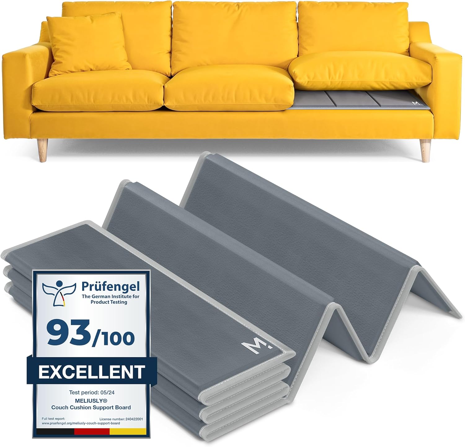 Meliusly Heavy Duty Couch Cushion Support for Sagging Cushions (24x72) Reinforced Plywood Sofa Cushion Support Board for Sagging Seat, Deep Couch Supporter for Under the Cushions, Loveseat Saver