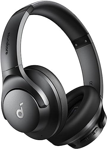 Q20i Hybrid Active Noise Cancelling Headphones, Wireless Over-Ear Bluetooth, 40H Long ANC Playtime, Hi-Res Audio, Big Bass, Customize via an App, Transparency Mode (Black)