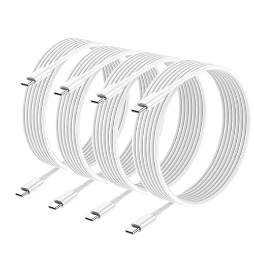 Apple USB C to USB C Charging Cable 4 Pack 10ft,60W [Apple MFi Certified] Compatible for iPhone 15/15 Pro/15 Plus/15 Pro Max New ipad Pro 12.9/11, Air 4/5, Mini 6, MacBook Air, (White)