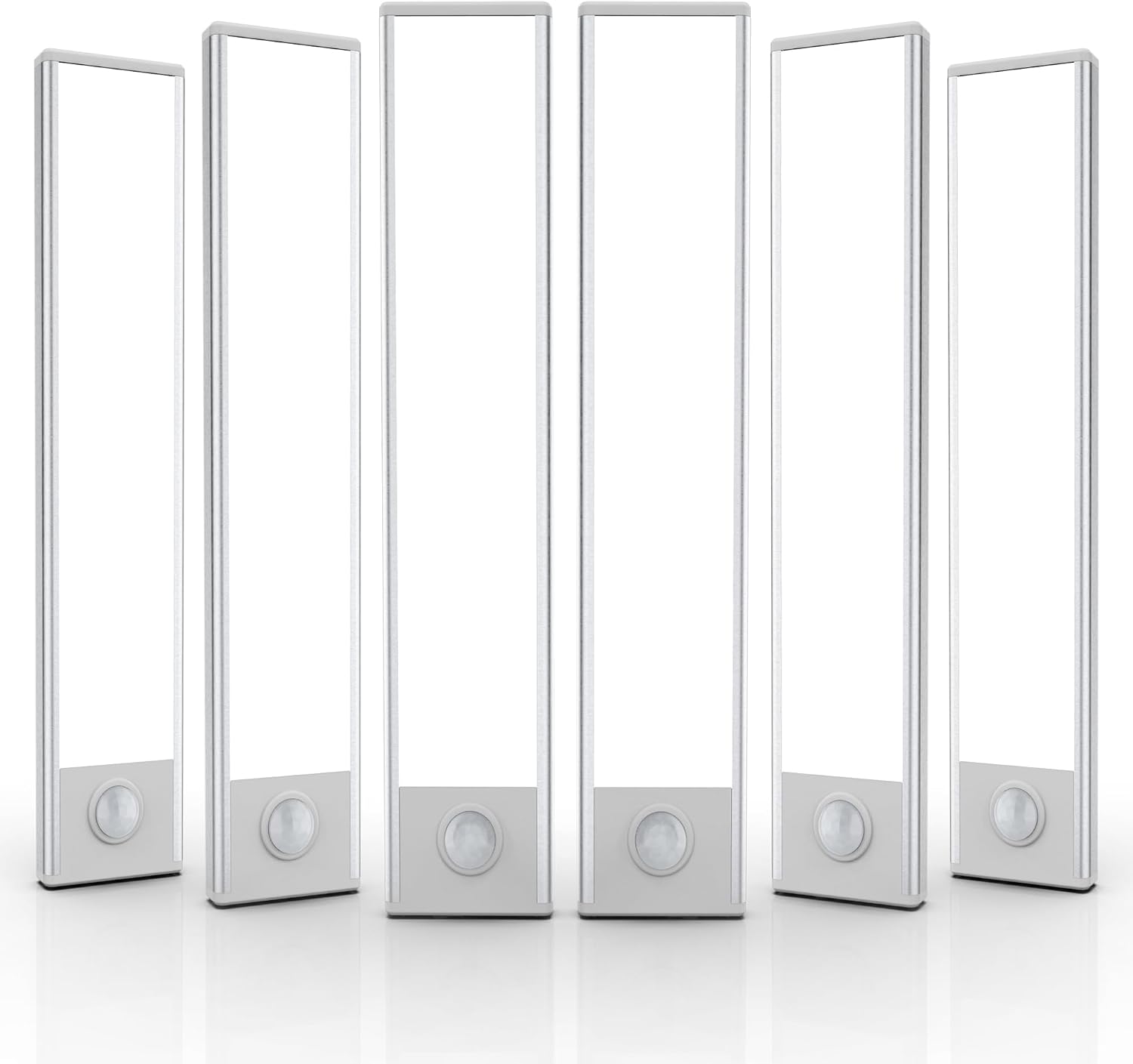6 Pack Under Cabinet Lighting Wireless, 32 LED Rechargeable Battery Motion Sensor Light Indoor, Stick On Magnetic Closet Lights, Under Counter Lights for Kitchen, Stairs, White 8 in