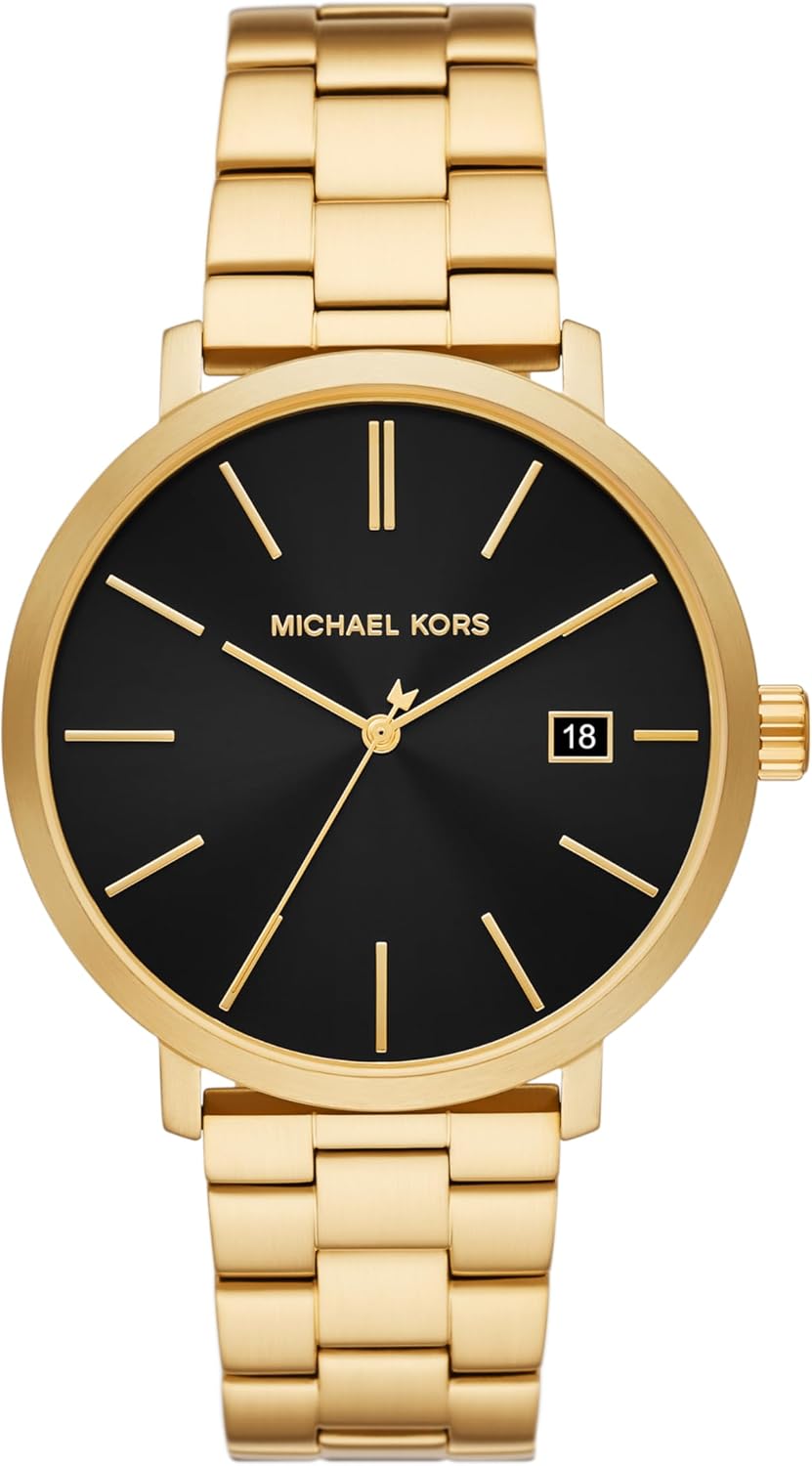 Michael Kors Men's Watch, Blake Three-Hand Date Gold-Tone Stainless Steel Watch for Men