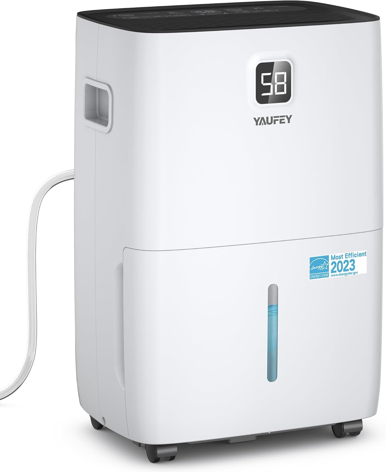 5000 Sq. Ft. Energy Star Certified Dehumidifier, Max 80 Pints Dehumidifier for Basement with Drain Hose, Smart Compressor with Intelligent Humidity Control, Dehumidifiers for Home Bedroom